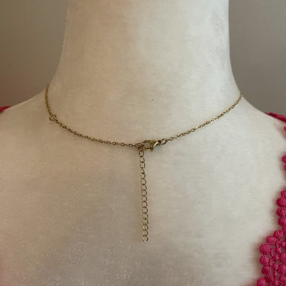 NEW Ellison Young 18K Gold Plated Art Deco Initial "K" Necklace Square Monogram - Picture 3 of 5